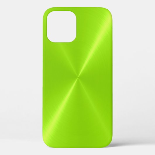 Lime Green Shiny Stainless Steel Metal Case-Mate iPhone Case (Achterkant)