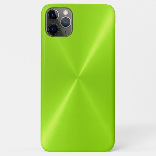 Lime Green Shiny Stainless Steel Metal Case-Mate iPhone Case (Achterkant)