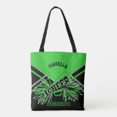 Lime Green, Silver en Black Cheerleader Tote Bag (Achterkant)
