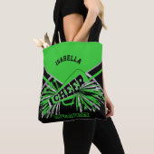Lime Green, Silver en Black Cheerleader Tote Bag (Dichtbij)
