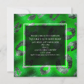 Lime Green & Silver Leopard Print Party Uitnodigin Kaart (Voorkant)