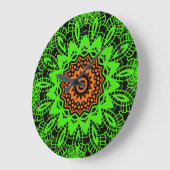 Lime Green Sinaasappel Black Lace Doily Mandala Sn Grote Klok (Hoek)