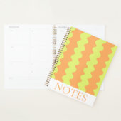 Lime Green Sinaasappel Wavy Stripe Modern Minimali Planner (Display)