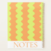 Lime Green Sinaasappel Wavy Stripe Modern Minimali Planner (Achterkant)
