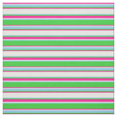 Lime Green, Sky Blue, Mint Cream & Deep Pink Lines Stof (Swatch)