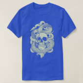 Lime Green Snake Hugging Skull T-shirt (Design voorkant)
