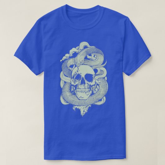 Lime Green Snake Hugging Skull T-shirt (Design voorkant)