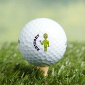 Lime Green Space Alien, speciaal gepersonaliseerd Golfballen (Insitu Shirt)