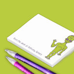 Lime Green Space Alien, speciaal gepersonaliseerd Post-it® Notes<br><div class="desc">Creëer een aantal out-of-this-world kantoorbenodigdheden die perfect zijn voor sciencefiction-ventilatoren. Dit pad is klaar om gepersonaliseerd te worden met je bericht en bevat een afbeelding van een spatie-exoten in kalkgroen.</div>