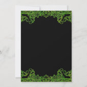 Lime Green Sparkle Glitter Black Quinceañera Kaart (Achterkant)
