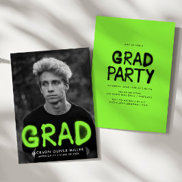 Lime Green Spray Paint Photo Graduparty Kaart