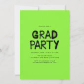 Lime Green Spray Paint Photo Graduparty Kaart (Achterkant)