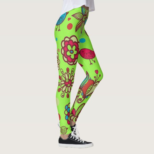 Lime Green Spring Time Leggings (Rechts)