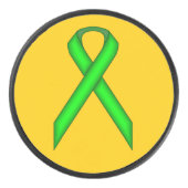 Lime Green Standard Ribbon van Kenneth Yoncich Hockey Puck (Voorkant)