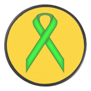 Lime Green Standard Ribbon van Kenneth Yoncich Hockey Puck