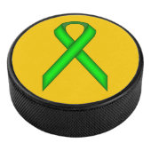 Lime Green Standard Ribbon van Kenneth Yoncich Hockey Puck (3/4)