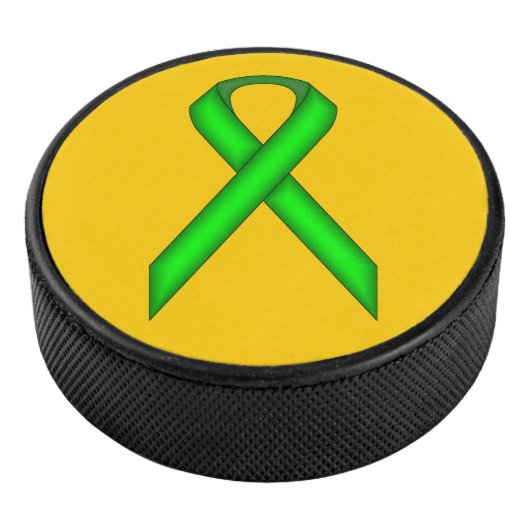Lime Green Standard Ribbon van Kenneth Yoncich Hockey Puck (3/4)