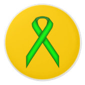 Lime Green Standard Ribbon van Kenneth Yoncich Keramische Knop (Voorkant)