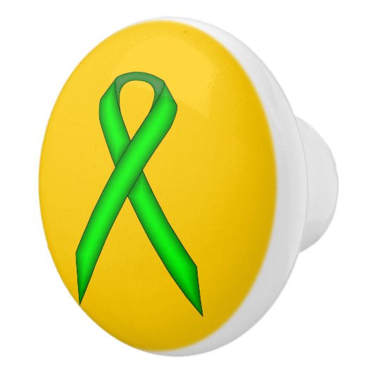 Lime Green Standard Ribbon van Kenneth Yoncich Keramische Knop (Rechts)