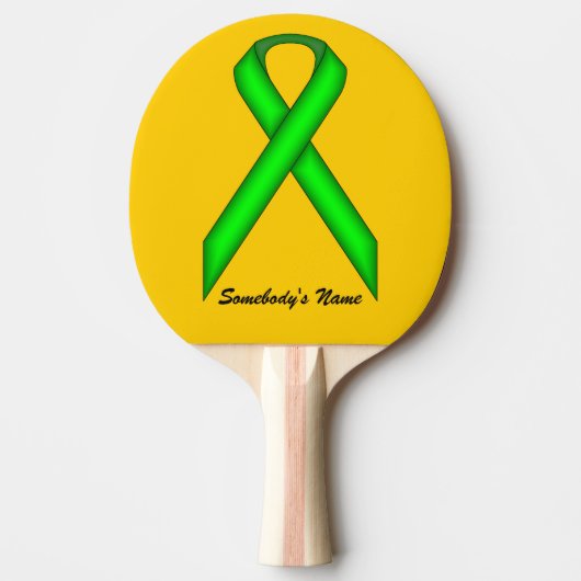 Lime Green Standard Ribbon van Kenneth Yoncich Tafeltennisbatje (Voorkant)
