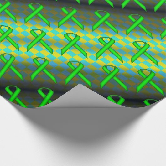 Lime Green Std Ribbon Pattern door Kenneth Yoncich Cadeaupapier (Hoek)