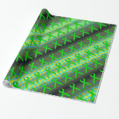 Lime Green Std Ribbon Pattern door Kenneth Yoncich Cadeaupapier (Uitgerold)
