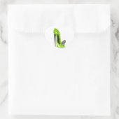 Lime Green Stiletto Shoe and Butterfly Hart Sticker (Tas)
