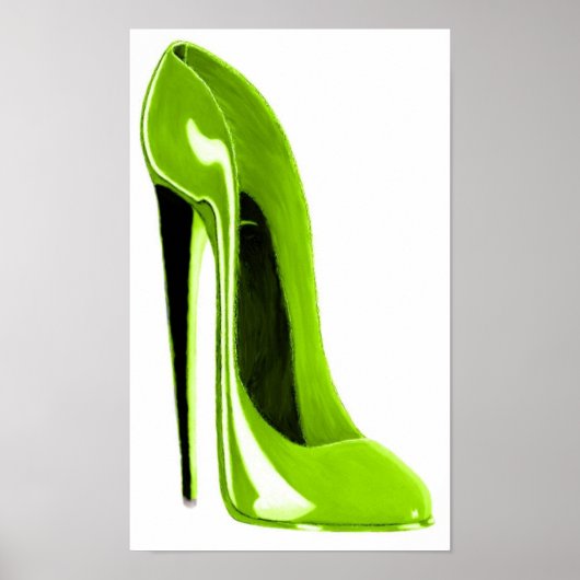 Lime Green Stiletto Shoe Print (Voorkant)