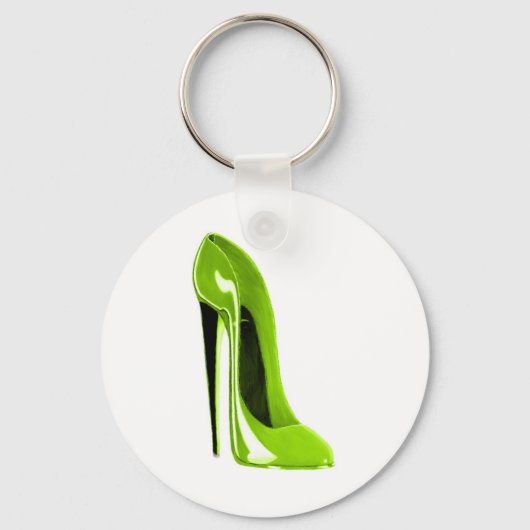 Lime Green Stiletto Shoe Sleutelhanger (Voorkant)