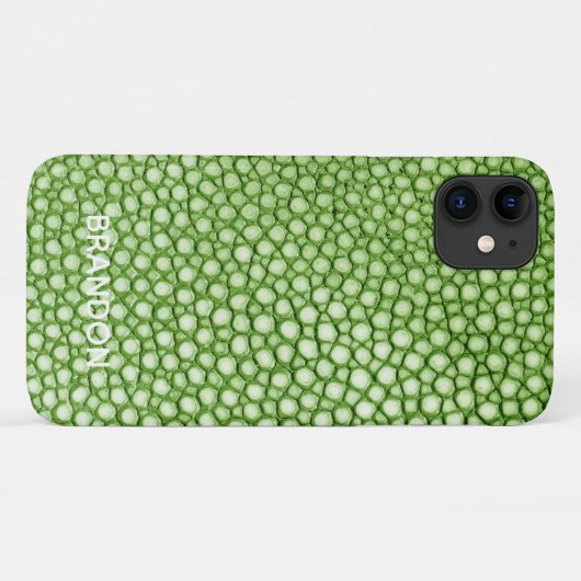 Lime Green Stingray Skin Print Naam Gepersonalisee Case-Mate iPhone Case (Achterkant (horizontaal))