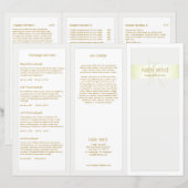 Lime Green Stripe Hair Salon Spa TriFold Brochure (Voorkant / Achterkant)