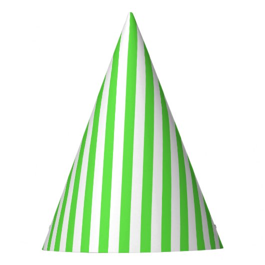 Lime Green Stripe Party Pet Feesthoedjes (Voorkant)