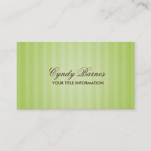 Lime Green Stripe Visitekaartje (Voorkant)