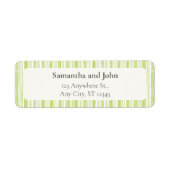 Lime Green Stripe Wedding Return Address Labels (Voorkant)