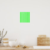 Lime Green Striped Pattern Poster (Keuken)
