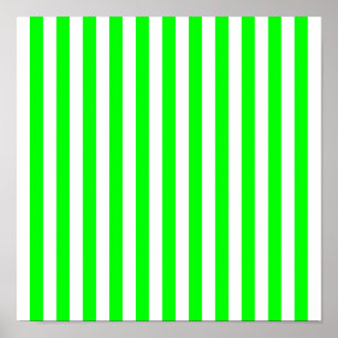 Lime Green Striped Pattern Poster