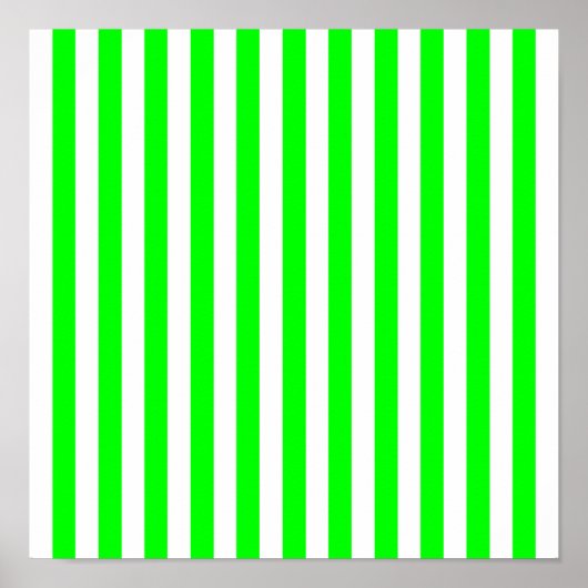 Lime Green Striped Pattern Poster (Voorkant)