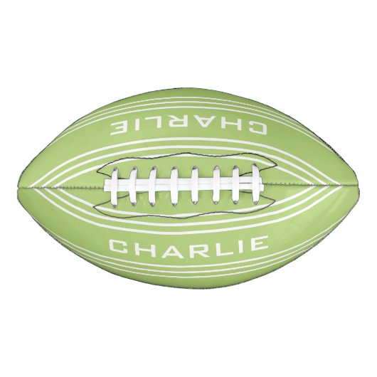 Lime Green Stripes aangepast football monogram (Voorkant)