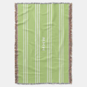 Lime Green Stripes aangepast monogram deken (Voorkant Verticaal)