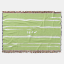 Lime Green Stripes aangepast monogram deken