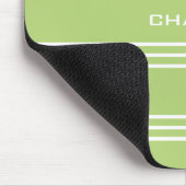 Lime Green Stripes aangepast monogram mousepad Muismat (Hoek)