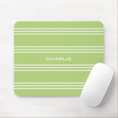 Lime Green Stripes aangepast monogram mousepad Muismat (Met muis)