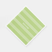 Lime Green Stripes aangepast monogram papier serve Servetten (Hoek)