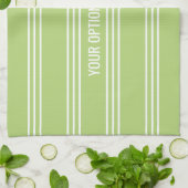 Lime Green Stripes aangepaste keukenhanddoek (Gevouwen)