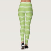 Lime Green Stripes aangepaste monogram leggings (Achterkant)