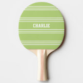 Lime Green Stripes aangepaste monogram-peddel Tafeltennisbatje (Achterkant)