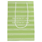 Lime Green Stripes aangepaste tekst geschenkzakken Medium Cadeauzakje (Achterkant)