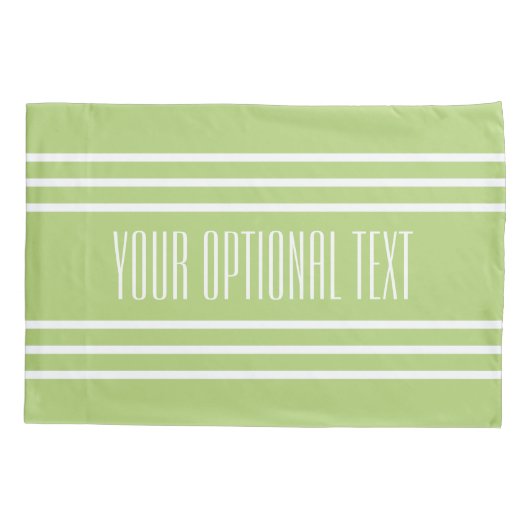 Lime Green Stripes aangepaste tekstkussens hoesjes Kussensloop (Achterkant)