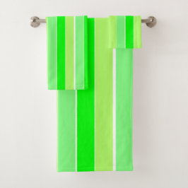 Lime Green Stripes Bad Handdoek