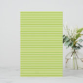 Lime Green Stripes Briefpapier (Staand voorkant)